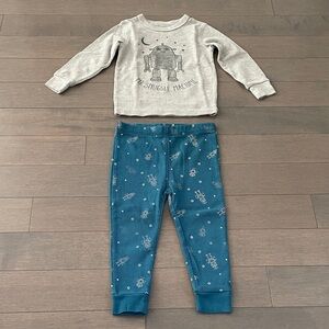Joe Fresh Teal Toddler Pajama Set Space & Alien Pattern